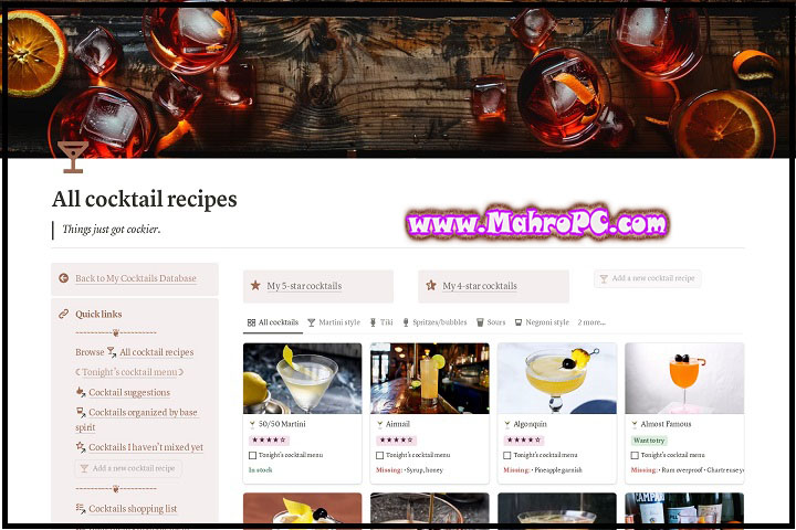 Cocktail Recipes Pro : Version 2.0.0 Latest Software