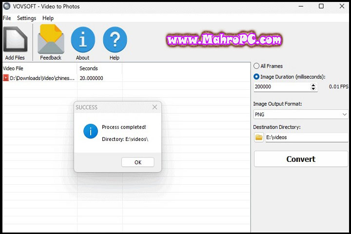 VovSoft Video to Photos : Version 1.6.0 Free